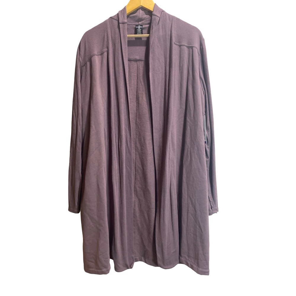 Active‎ Life Womens Mineral Brown Modal Blend Open Front Cardigan XXL Longline